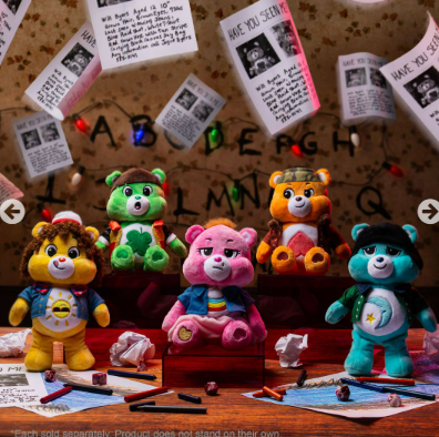 CARE BEARS X STRANGER THINGS FUN SIZE PLUSH ASST