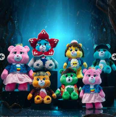 CARE BEARS X STRANGER THINGS FUN SIZE PLUSH ASST